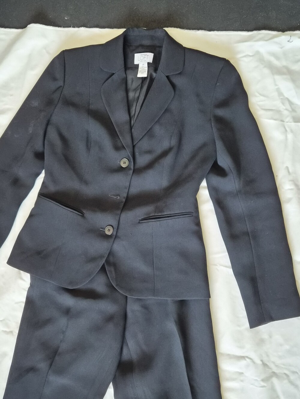 LOFT Black Women's Two-Piece Tailored Suit Petite Proffessional Office Siren